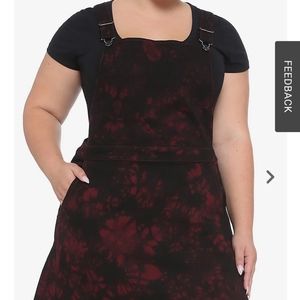 Black red tie-dye skirtall